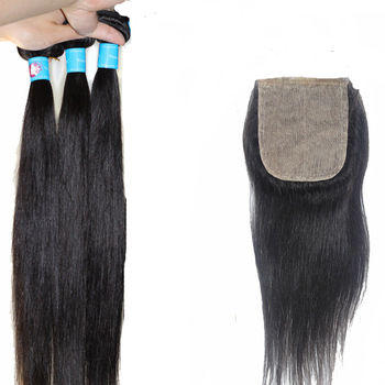 Human Hair Weft with Closure